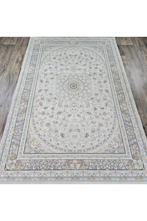 Иранский ковер Kashan lux 414 Крем-серый